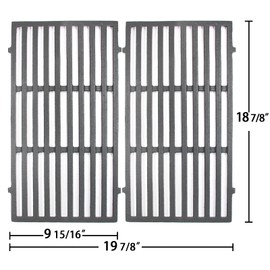 Hongso 18 7/8 inch Cast Iron Cooking Grates Replacement for Weber Genesis II 210 and Genesis II LX 240 Series Gas Grills 2017 and Newer, Replacement Parts for Weber 66094 66801