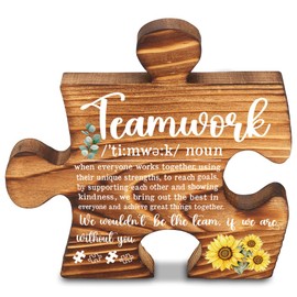 Appreciation gifts for Team Member Coworker Employee, Encouragement Gifts for Teamwork Leader Colleague, Teamwork Gift for Coworker Wooden Farmhouse Inspirational Decor Signs & Plaques-LMP16