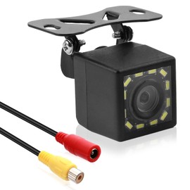 teasteam Car Reversing Camera 720P with 12-LED Rear View Camera Night Vision IP68 Waterproof 170° Wide with 6M Video Cable Angle Starlight Car Reverse Video for Trucks Vans SUVs RVs Caravan