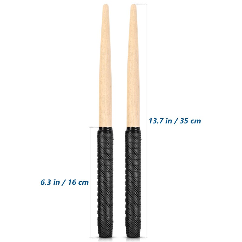 ROSENICE Taiko Drum Master Pair of Maibachi Drumsticks (Black)