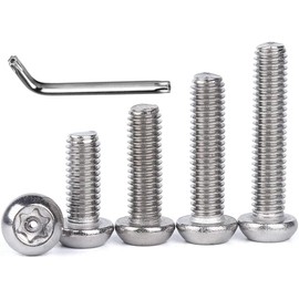 FarDeer Socket Button Machine Screws M6/M8/M10 Machine Screws Torx Machine anti-theft screws Security Silver Screws Anti-Theft Tamper (M10*25mm * 5pcs)