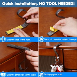 Soportes de Calcetín de Navidad Perchas de Medias de Repisa de Metal Set de Empuñaduras de Repisa de Chimenea de Guirnalda de Estante para Decoración Fiesta Navidad (Color Negro, 4)