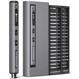 SES & SES Ultra Electric Screwdriver Set w/ 34 & 70 Magnetic Bits， Red Dot, IF Winning Design, Rechargeable Small Cordless Screwdriver for Phone, DIY, Grey