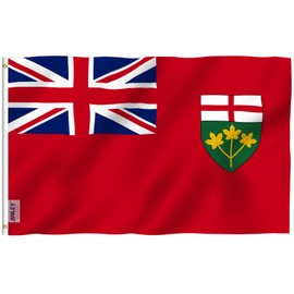 ANLEY Fly Breeze 3x5 Foot Ontario Flag - Vivid Color and UV Fade Resistant - Canadian Province of Ontario Flags with Brass Grommets 3 X 5 Ft