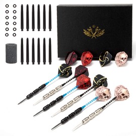 WINSDART Darts Metal Tip Set Professional Metal Darts for Dartboard Steel Tip Darts with Nonslip Iron Barrel Aluminum Dart Shafts,Extra Flights,Dart Sharpener,Gift Box