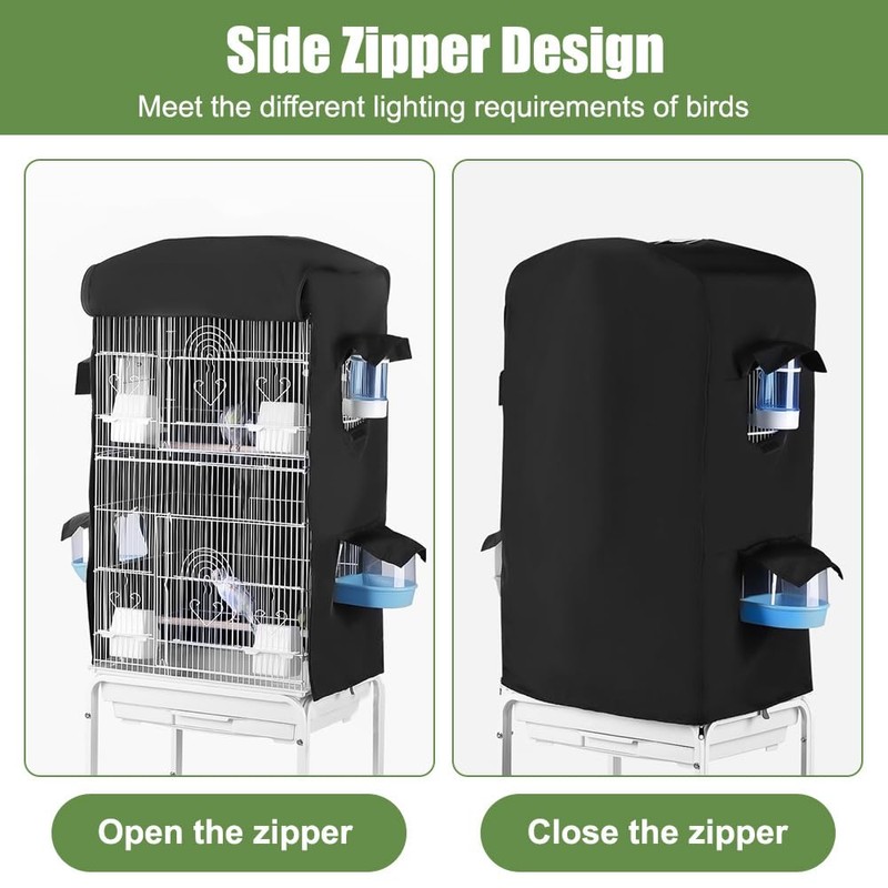 DONGKER Bird Cage Cover,Waterproof Bird Black-Out Warm Cover with Zipper