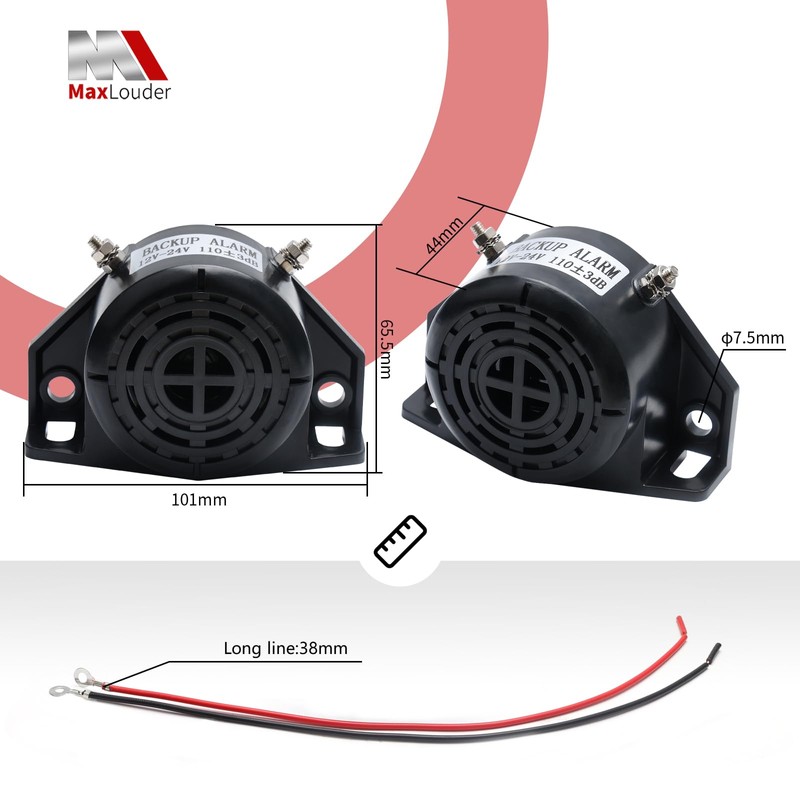 Truck Back-up Alarm 12V /48V 105dB,Heavy-Duty Car Reverse Horn Backup,