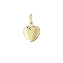 NKlaus 585 or 333 Gold Yellow Gold Heart Pendant Necklaces High Gloss Polished 6.5 x 6.3 mm Women Girls, Gold, silver
