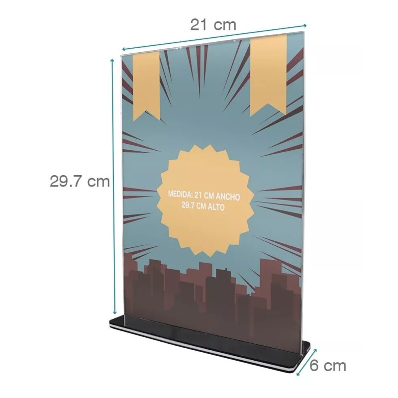 Exhivit Porta Menú A4, Doble Vista (10pieza) Porta Folleto Tam-carta