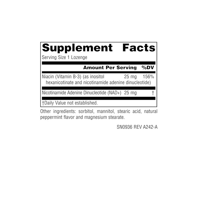 Source Naturals NAD+, coenzimado B-3, 25 mg - 30 pastillas