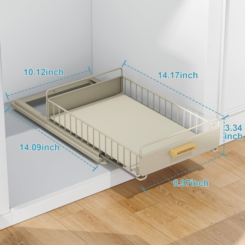 HOMEBOSILY Under Sink Organizer, 2 Pack Pull Out Kitchen Cabinet