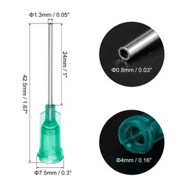 uxcell Industrial Blunt Tip Dispensing Needle with Luer Lock for Liquid Glue Gun, 18G 1", 60 Pcs Green