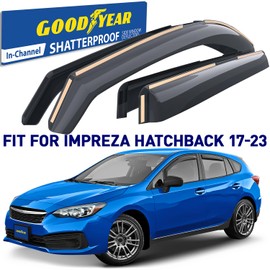 Goodyear Shatterproof in-Channel Window Deflectors for Subaru Impreza 2017-2023 Hatchback, Rain Guards, Window Visors for Cars, Vent Deflector, Car Accessories, 4 pcs - GY007859