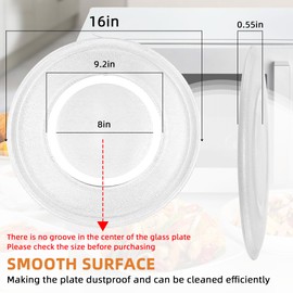 16 inch Microwave Glass Plate WB49X10189 Glass Turntable Plate Compatible with G.E Microwave Replace WB27X43590 WB49X10166 AP4345996 JES2051DN2WW JES2051DN1BB PEB2060DM1CC by Fetechmate