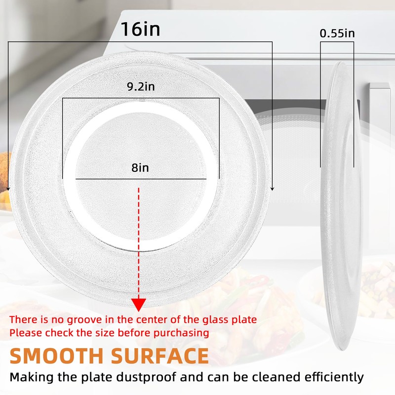 16 inch Microwave Glass Plate WB49X10189 Glass Turntable Plate Compatible