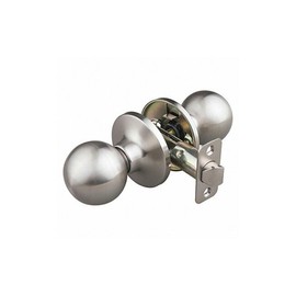 EZ-FLO Ball-Style Passage Door Lockset, Adjustable Steel Latch for 2-3/8 Inch and 2-3/4 Inch Backset, Satin Nickel, 57799