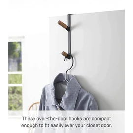 Yamazaki 5172 Door Hanger, Black, Approx. W 0.6 x D 3.8 x H 7.1 inches (1.5 x 9.8 x 18 cm), Tower, Easy to Hang Hat or Bag