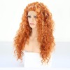 Long Curly Lace Front Wig for Women Orange and Red