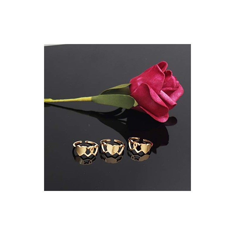 CHENVA 3 Sisters Ring Set Three Heart Rings of 3