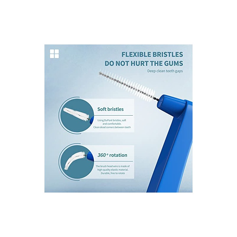 4 cepillos dentales entre dientes (80 unidades) (azul, estándar)