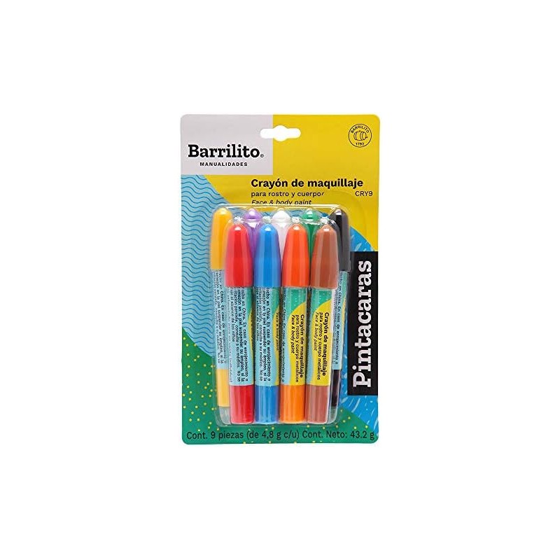 Barrilito CRY9 Crayón de Maquillaje para Rostro y Cuerpo, 9