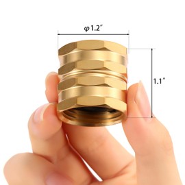 Sanpaint 2 Pack Garden Hose Adapter,Brass Hose to Hose Swivel, 3/4-Inch Hose Connector with 4 Extra Washers(Female to Female), Double Female