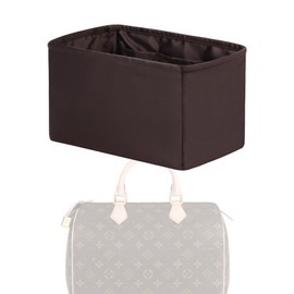 XYJG Purse Handbag Silky Organizer Insert Keep Bag Shape Fits LV Speedy 16/20/25/30/35/45 bags, Luxury Handbag Tote Lightweight Sturdy(Coffee Brown, Speedy 30)