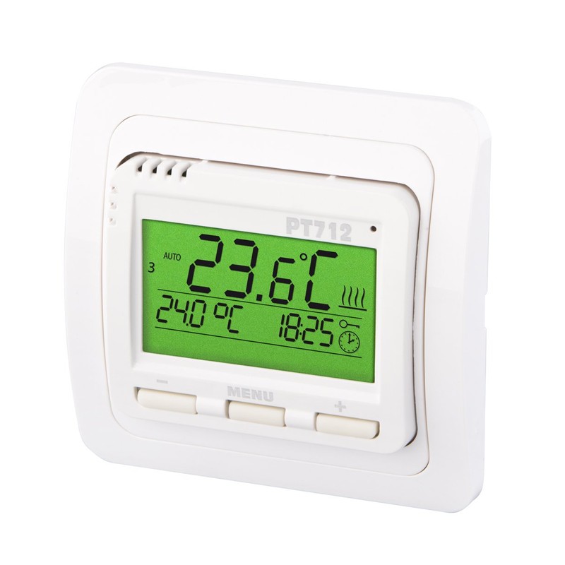 ELEKTROBOCK PT712 Digitaler Raumthermostat 230V - Programmierbarer Wandthermostat mit beleuchtetem