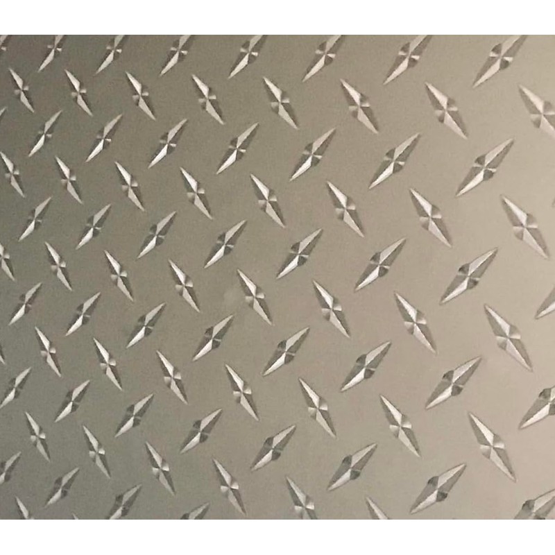 Roll of Diamond Plate Classic Sign Vinyl, with Self-Adhesive (Silver,