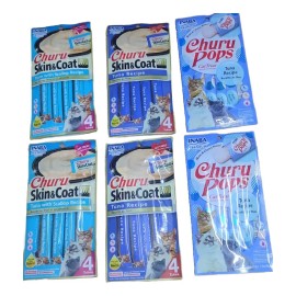 Churu Premios Lamible Para Gatos Sabores Skin Y Pops 24 Pz