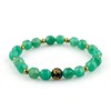 GEMKORA Green Jade Beaded Crystals Bracelet, Chakra Energy Healing Gemstone,