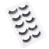 Lovrio 5 Pairs 3D Faux Mink False Eyelashes, Natural Fluffy