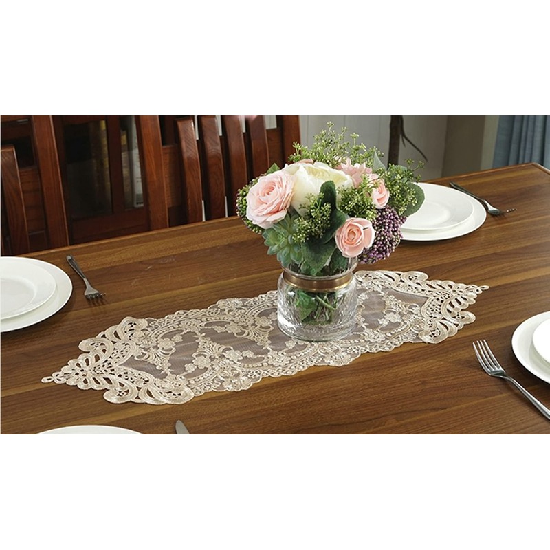 KnSam Table Runner, Christmas Decoration Table Runner, Floral Pattern with