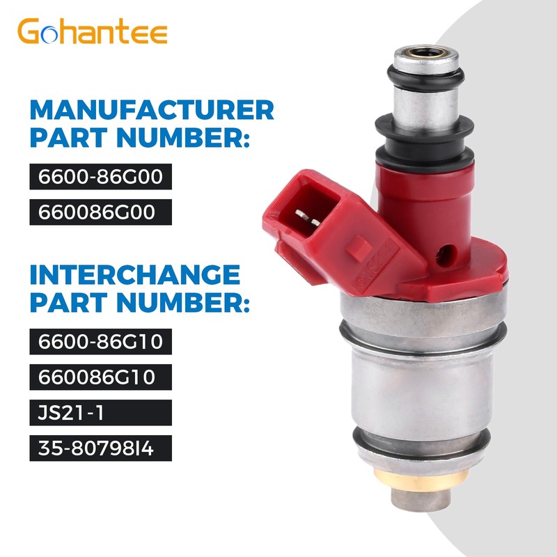 gohantee Fuel Injectors 16600-86G00 Replacement for Nissan Pickup 2.4L 1995