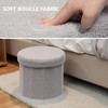 CAIPINFUL 15 Inchs Round Storage Ottoman, Small Foldable Foot Stool