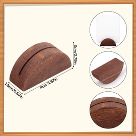 Tinoaly 30pcs Wooden Table Number Stands, Semicircular Wood Place Card Holders for Wedding Restaurant Banquet Birthday Party Reusable Table Name Holders for Photo Tag Menu (Brown)