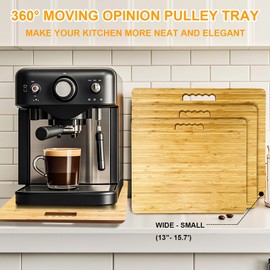 OHGOSH Appliance Sliders for Kitchen Appliances, Countertop Coffee Machine Sliding Tray with 360° Casters，for Cabinets and Countertops, Slides Easily From Under the Cabinet (Wood)