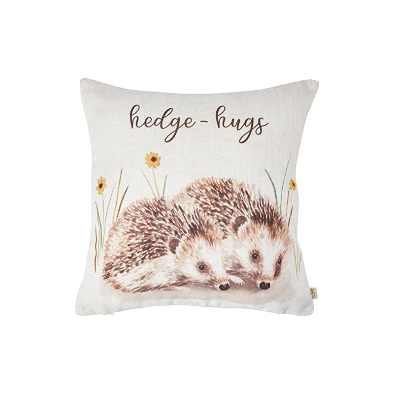 Evans Lichfield Woodland Hedgehugs Cushion Cover, Multicolour, 43 x 43