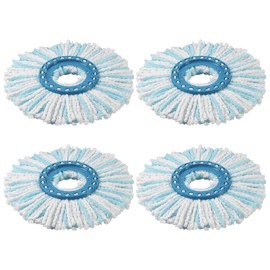 Replacement Head for Clean Twist Disc Mop Ergo, 2 Fibre System Mop Head Replacement Cover with Special Bristles for All Floor Types, Pack of 4
