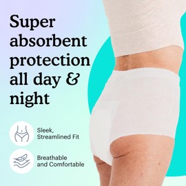 Because Overnight Absorbency Pull Ups - Adult Disposable Incontinence Underwear, Extra Absorbent Nighttime Briefs for Men and Women, White, XLarge, 20 Count