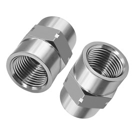 Beduan Stainless Steel Reducing Coupling Adapter 3/8" NPT Female x 1/4" NPT Female Hex Coupler Pipe Fitting for Air Water Gas Oil(Pack of 2)