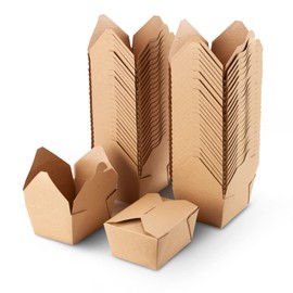 PrimeSaver Take Out Box Food Container - Microwave Safe To Go Container 30 Oz - Environmentally Friendly Recycled Folded - 50 Count