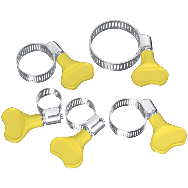 25 PCS Adjustable Handle Hose Clamps,Stainless Steel Pipe Clamps