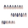 24 Pcs Ombre Press on Nails Short Almond Nail Tips,YEFIUO