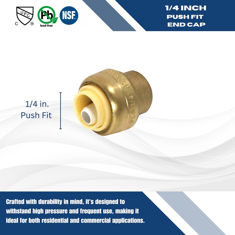 XFITTING Push Fit 1/4 Inch End Cap Plug, 28-6-8=2XX, 2