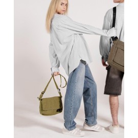 ZIMEGO Essential Crossbody Messenger Bag – Stylish Everyday Travel Satchel Handbag, Olive