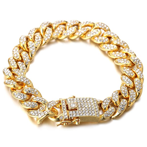 HALUKAKAH Gold Chain for Men Iced Out,Men's 14MM Miami Cuban