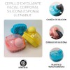 3 cepillos de limpieza facial con mango acrílico, exfoliante facial
