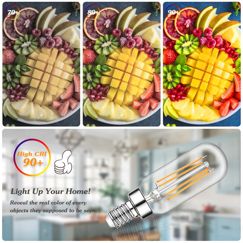 E12 Edison LED Light Bulbs 40 Watt Equivalent Candelabra, Dimmable
