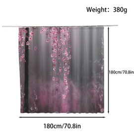 FAIRYGATE B9521 Shower Curtain Anthracite Waterproof Curtain Shower Curtain 180 x 180 cm Bathroom Shower Curtains Anti-Mould and Washable Textile Curtains for Bath with Shower Curtains Rings